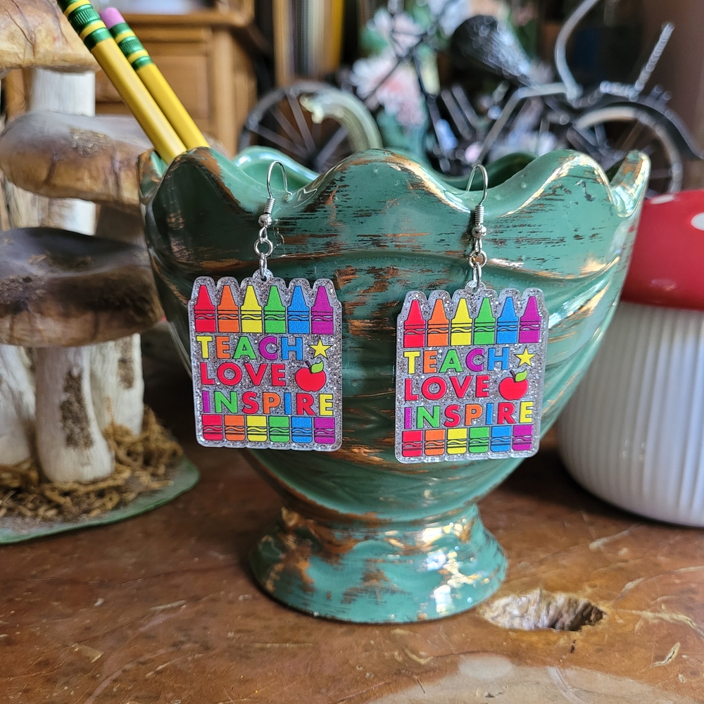 Colorful Crayon Earrings - Teach Love Inspire